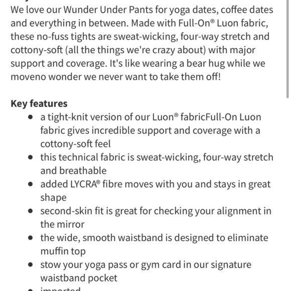 Sz8 Lululemon Wunder Under Pant in Banana Leaf White Black VGUC - Picture 7 of 15